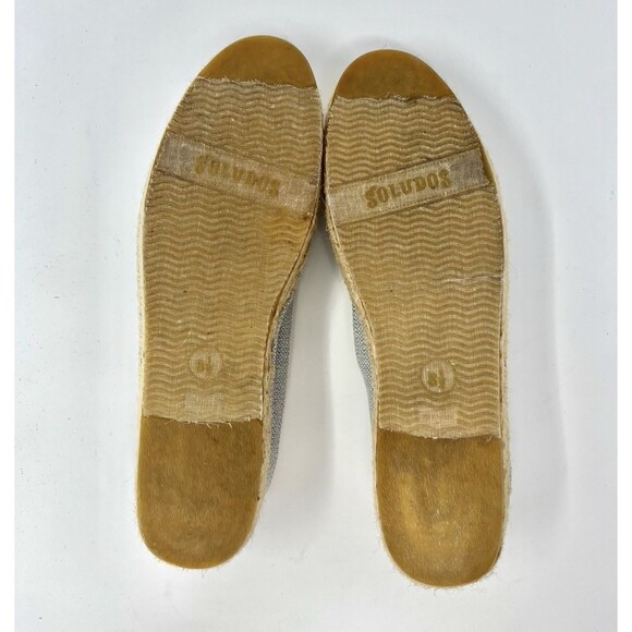 Soludos Size 8.5 Lemon Embroidered Espadrille Summer Smoking Slipper Denim Shoe - Picture 9 of 10